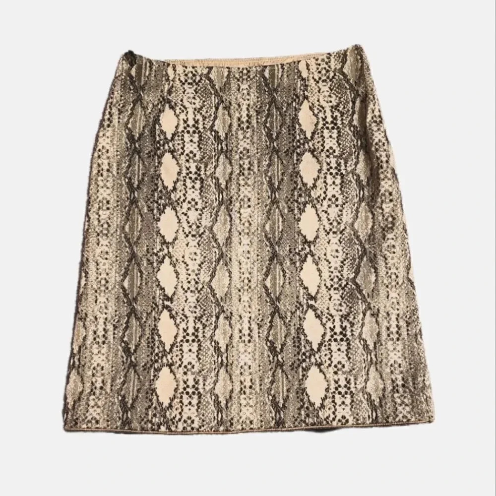 Max Mara Studio Snakeskin Print Mini Skirt Black/White/Gray Size 4